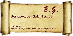 Benyovits Gabriella névjegykártya